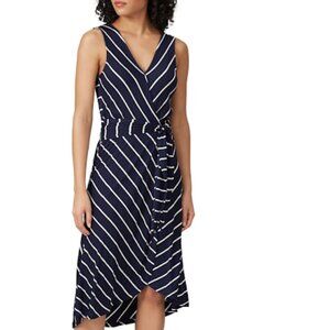 Bobeau Sleeveless Striped Navy  and White Dress, Size XLG
